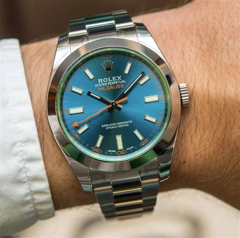 rolex milgauss gv vs blue|rolex milgauss 36mm.